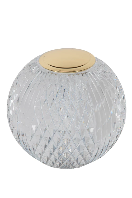 Lucide CINTRA - Oplaadbare Tafellamp - Accu/Batterij - Ø 9 cm - LED 3 StepDim - 1x1,5W 2700K - Transparant - uitgezet